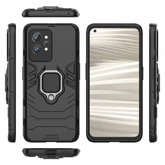 Θήκη για Realme GT2 Pro, Kickstand Ring, μαύρη
