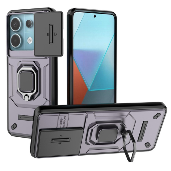 Θήκη για Xiaomi Redmi Note 13 Pro 5G, KickStand Camera Lens, μωβ