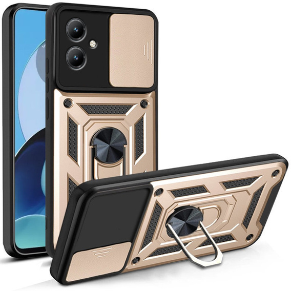 Θήκη για Motorola Moto G14, CamShield Slide, χρυσός