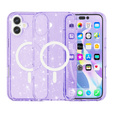 Θήκη για iPhone 17, για MagSafe, glitter, ημιδιαφανές μοβ