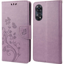 Θήκη με πτερύγιο για Oppo Reno8 T 4G, Mandala Flower, μωβ
