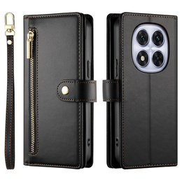 Θήκη με πτερύγιο για Xiaomi Redmi Note 14 Pro 5G / Poco X7 5G, Wallet Zipper Pocket, μαύρη