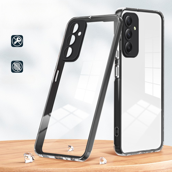 Θήκη για Samsung Galaxy M34 5G, Fusion Hybrid, με προστασία κάμερας, διαφανής / μαύρη