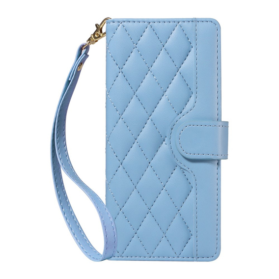 θήκη πτερύγιο για Xiaomi Redmi Note 14 Pro 5G / Xiaomi Redmi Note 14 Pro+ 5G / Xiaomi Poco X7 5G, Rhombus Crossbody Leather, μπλε