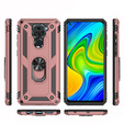 θωρακισμένη θήκη για Xiaomi Redmi Note 9, Nox Case Ring, ροζ rose gold