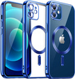 Θήκη για iPhone 12, Electro MagSafe, μπλε + Γυαλί για την οθόνη