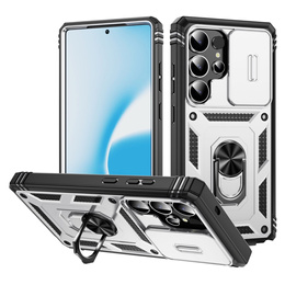 Θήκη για Samsung Galaxy S25 Ultra, KickStand Camera Lens, λευκή