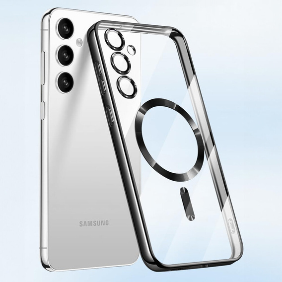 Θήκη για Samsung Galaxy S24+ Plus, Electro MagSafe, μαύρη + Γυαλί για την οθόνη