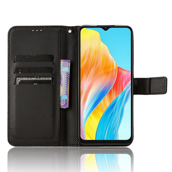 Θήκη με πτερύγιο για Oppo A38 4G / Oppo A18 4G, Wallet Smart Magnet, μαύρη