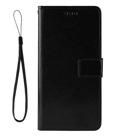 Θήκη με πτερύγιο για Oppo A60, Crazy Horse Wallet, μαύρη