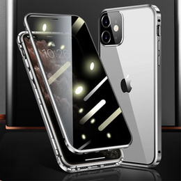 θήκη για το iPhone 12 Mini, Magnetic Dual Glass, ασημένια
