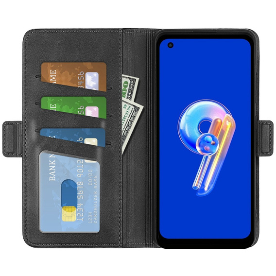 Θήκη με πτερύγιο για Asus Zenfone 9 5G / 10 5G, Wallet PU Leather Case, μαύρη