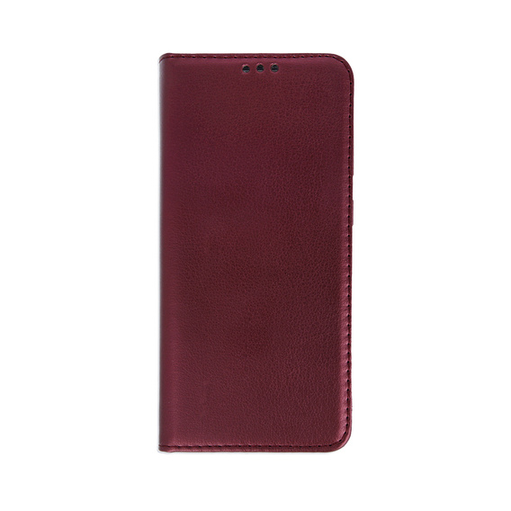 Θήκη με πτερύγιο για Oppo Reno 11F 5G, Smart Magnetic, μπορντό + γυαλί 9H 