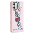 Θήκη με πτερύγιο για Motorola Moto G54 5G, Wallet, giraffe, ροζ