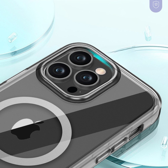 Θήκη για iPhone 16 Pro Max, Shockproof Hybrid, με μεμβράνη οθόνης, για MagSafe, γκρι