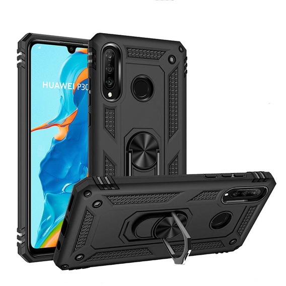 θωρακισμένη θήκη για Huawei P30 Lite, Nox Case Ring, μαύρη