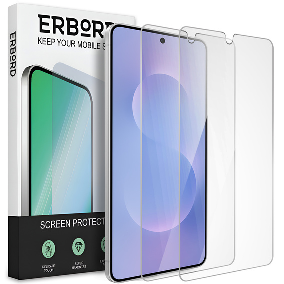 2x Μετριασμένο γυαλί ERBORD 9H Hard Glass στην οθόνη για Samsung Galaxy S25 Edge