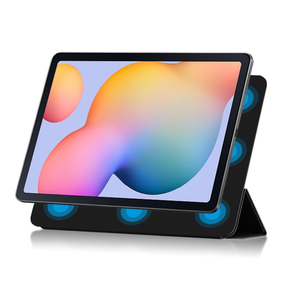 θήκη για το Samsung Galaxy Tab S6 Lite Tri-fold, Magnetic smartcase, μαύρη