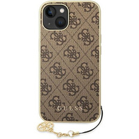 GUESS Θήκη για iPhone 14, 4G Charms Collection Hardcase, καφέ