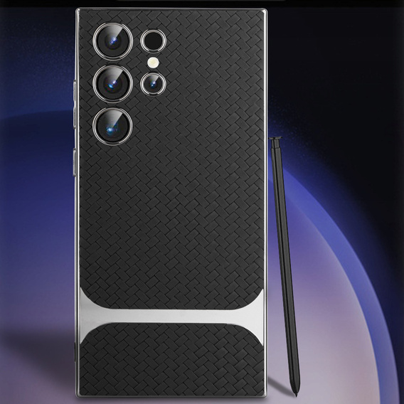 Θήκη για Samsung Galaxy S23 Ultra, GKK Woven Leather, μαύρη