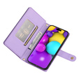 Θήκη με πτερύγιο για iPhone 16 Plus, Wallet Zipper Pocket, μωβ