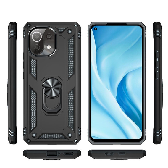 θωρακισμένη θήκη για Xiaomi Mi 11 Lite / Mi 11 Lite 5G / 11 Lite 5G NE, Nox Case Ring, μαύρη