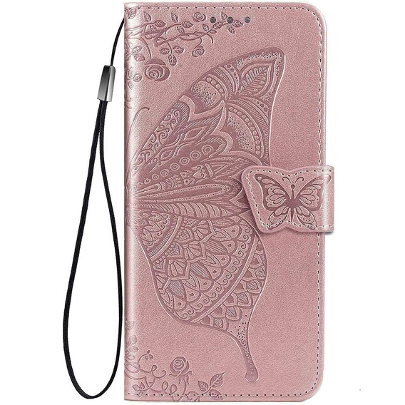 Θήκη με πτερύγιο για Xiaomi Redmi A5, Butterfly, ροζ rose gold