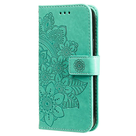 Θήκη με πτερύγιο για Xiaomi Redmi Note 12 5G / POCO X5 5G, Mandala Flower, πράσινη