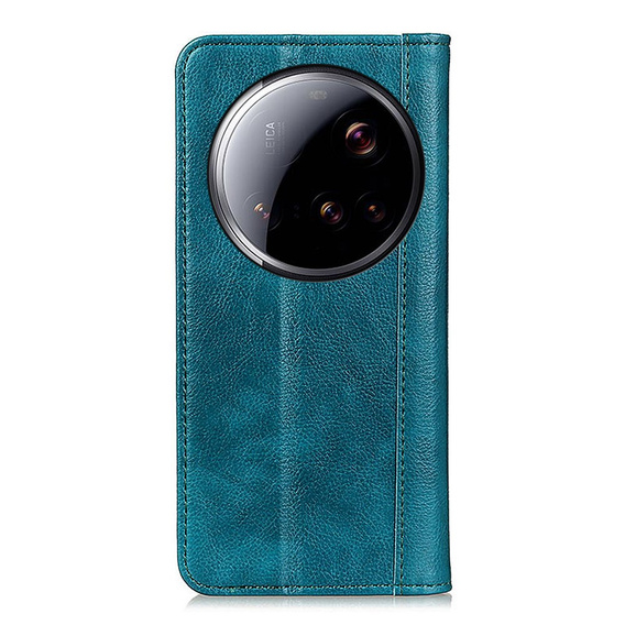 θήκη με πτερύγιο για Xiaomi 15 Ultra, Split Leather, πράσινη
