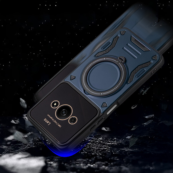 Θωρακισμένη θήκη για Xiaomi Redmi A3, Magnetic Ring, μπλε