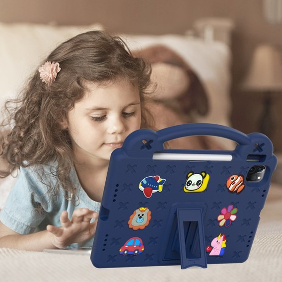 Παιδική θήκη για iPad 10.9 2022 10 Gen, Cute Patterns, με βάση, σκούρο μπλε