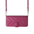 Θήκη με πτερύγιο για Realme 14 Pro+ 5G, Crossbody Leather Wallet, σκούρο ροζ