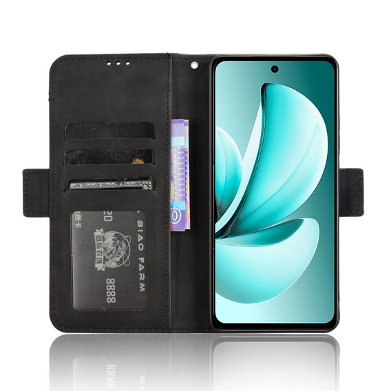 Θήκη με πτερύγιο για Realme C71, Card Slot, μαύρη