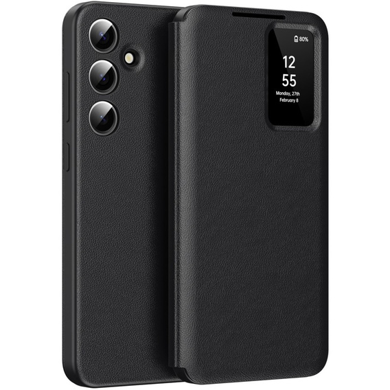 Αναδιπλούμενη θήκη για Samsung Galaxy S24, Smart View Wallet, μαύρη