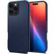 θήκη Spigen για iPhone 16 Pro, Liquid Air, σκούρο μπλε + μετριασμένο γυαλί 9H
