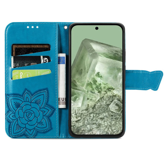 Θήκη με πτερύγιο για Google Pixel 8A, Butterfly, μπλε