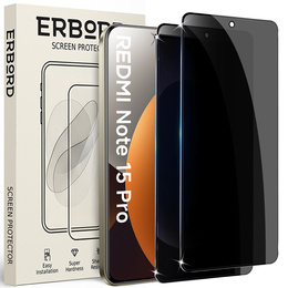 Επανασχεδιασμένο γυαλί ERBORD Anti-Spy (2 τεμ.) για Xiaomi Redmi Note 15 Pro 4G