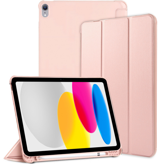 Θήκη για iPad 10.9 2022 10 Gen, Smart Pencil, με υποδοχή γραφίδας, ροζ