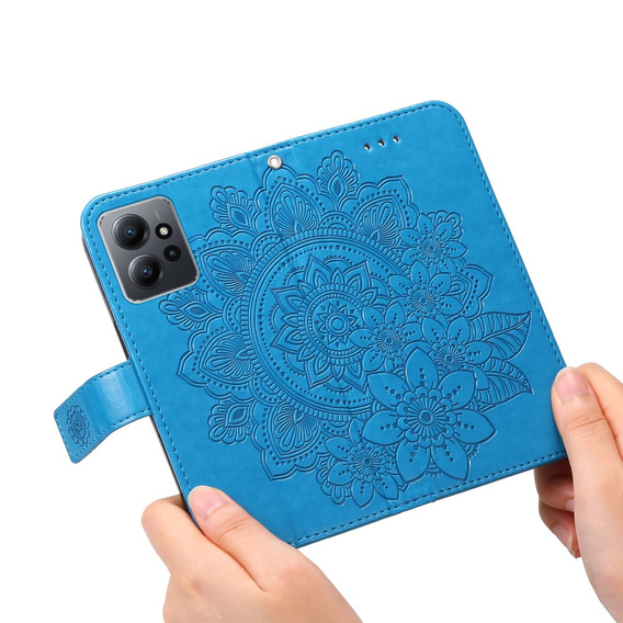 Θήκη με πτερύγιο για Xiaomi Redmi Note 12 4G, Mandala Flower, μπλε