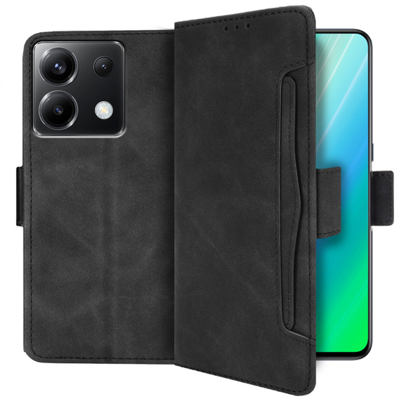 Θήκη με πτερύγιο για Xiaomi Poco X6 5G, Card Slot, μαύρη