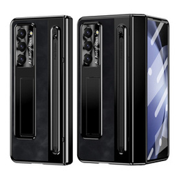 Δερμάτινη θήκη Leather+PC με βάση, γυαλί και γραφίδα για Samsung Galaxy Z Fold6 5G