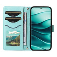 θήκη πτερύγιο για Xiaomi Redmi Note 14 Pro 5G / Xiaomi Redmi Note 14 Pro+ 5G / Xiaomi Poco X7 5G, Rhombus Crossbody Leather, πράσινη