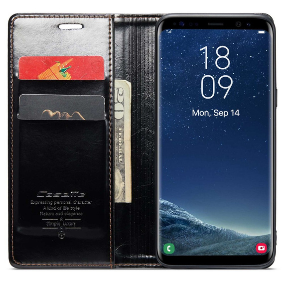 θήκη CASEME για Samsung Galaxy S8, Waxy Textured, μαύρη