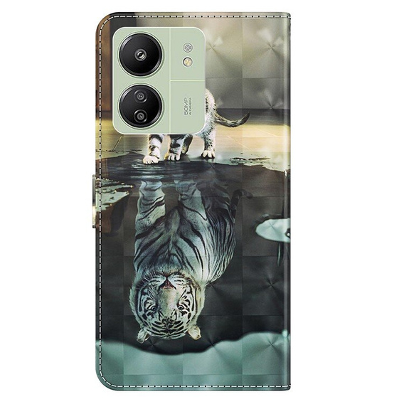 Θήκη με πτερύγιο για Xiaomi Redmi 13C / Poco C65, Wallet, Cat & Tiger