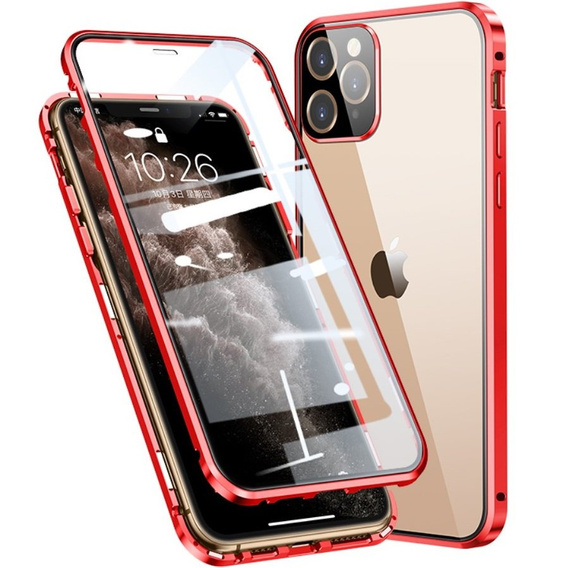 θήκη για το iPhone 11 Pro Max, Magnetic Dual Glass, κόκκινη