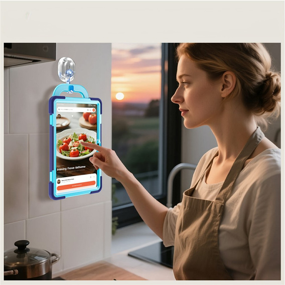 Παιδική θήκη για Lenovo Tab M11, θωρακισμένη με λουράκι, ναυτικό μπλε / πράσινο