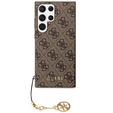 GUESS Θήκη για Samsung Galaxy S24 Ultra, 4G Charms Collection Hardcase, καφέ