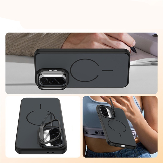 Θήκη Skin-touch με βάση MagSafe για Samsung Galaxy A57 5G, μαύρη