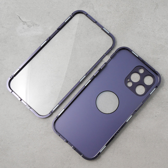 Θήκη για iPhone 13 Pro Max, Dual Glass, για Magsafe, μωβ