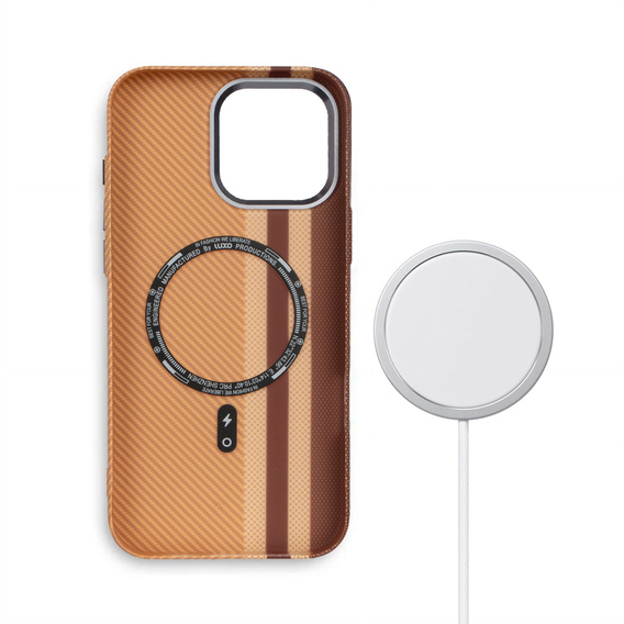 Θήκη για iPhone 14 Pro, ανθρακονήματα MagSafe, κίτρινη
